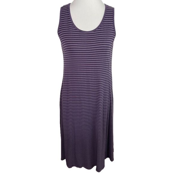 Heartstring Purple Striped Sleeveless Tent Dress Small - Picture 1 of 6